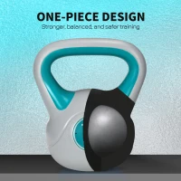 SPORTNOW Kettlebell, 10kg Kettle Bells with Handle for Home Gym Weight Lifting and Strength Training, Light Blue and Grey(m-7)