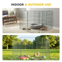 PawHut 8 Panel Pet Playpen for Medium Dogs Indoor Outdoor 80 cm Height(m-6)
