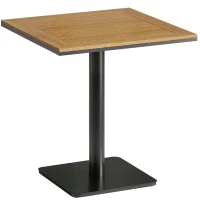 Outsunny Măsuță laterală 70 x 70 cm rezistentă la intemperii masă de grădină cu aspect lemn Bază lată, pătrată lemn natural(m-1)