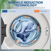 HOMCOM Suszarka do bielizny, 6 programów, 40-60℃, pojemność 4 kg, kompaktowa, sterowanie dotykowe, Biała(m-6)