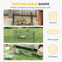 PawHut 8 Panel Pet Playpen for Small Dogs Indoor Outdoor 60 cm Height(m-4)