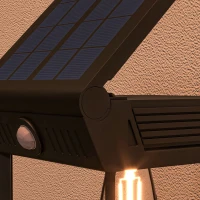 Outsunny Lampa solarnej ogrodowa zewnętrzna Solarlampe, odporna na warunki atmosferyczne, czujnik ruchu, 14 cm x 24 cm x 24 cm, Czarny(m-9)