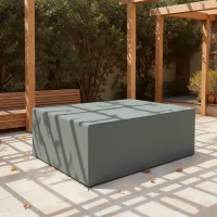 Outsunny Housse de meubles de jardin, housse salon de jardin imperméables coupe-vent et anti-UV, 275 x 205 x 90 cm, gris(m-9)