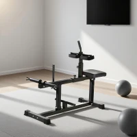 HOMCOM Presse à mollets - poste cuisses et mollets - banc de musculation réglable acier renforcé noir(m-9)