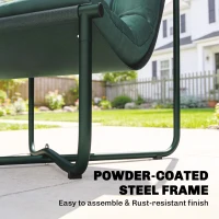 Outsunny Fotel Ogrodowy z Poduszką Oddychający Sling-Siedzisko Stalowa Rama na Taras i Ogród 76 x 92 x 76 cm Ciemnozielony(m-7)