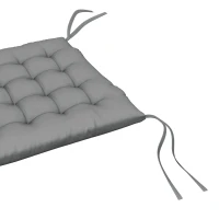 Outsunny Conjunto de 6 Almofadas para Cadeiras de Jantar 40x40 cm 6 Unidades Almofadas para Cadeiras de Jardim Acolchoadas com Fitas Cinzento(m-7)