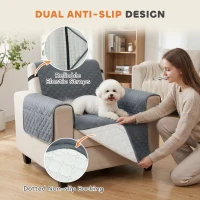 PawHut Waterproof Sofa Cover, Soft Couch Cover for Dogs Cats Pets, Non Slip Sofa Slipcoevr with Elastic Straps(m-5)