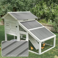 Outsunny Lot de 12 panouri din oțel galvanizat Rezistente la Intemperii, gri deschis, dim. unui panou 129L x 45l cm(m-9)