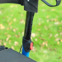 HOMCOM Folding Rollator Walker with Seat, Backrest, Lightweight Walking Frame with Storage Bag, Dual Brakes, Adjustable Handle Height, Suspension System, 4 Wheeled Walker for Seniors, Blue(m-13)