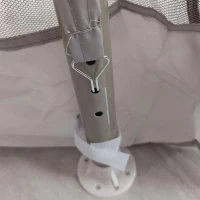 Outsunny 3 x 3 m Gazebo, Netting Party Tent, Patio Canopy Outdoor Event Shelter with Double Tier Roof, Light Grey(m-9)