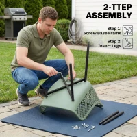 Outsunny Garden Chairs Set of 4, Garden Dining Chairs with Cut Out Diamond Back and Armrests for Patio, Balcony, Terrace, Green(m-8)