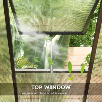 Outsunny Seră de grădină din aluminiu și policarbonat, cu ferestre superioare reglabile 303x183x195cm transparent(m-4)