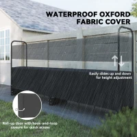 Outsunny 8.5ft Firewood Rack, Heavy Duty Log Storage Holder with Waterproof 600D Oxford Log Cover for Fireplace Fire Pits Outdoor Patio Wood Storage, 500 kg Large Capacity, Black(m-5)