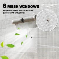 Outsunny Szklarnia foliowa 2,7 x 2 x 2 m z półkami, rolowanymi drzwiami, 6 oknami, wspornikami(m-8)