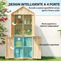 Outsunny Armadio da Esterno per Attrezzi con Ripiani Rimovibili(m-7)