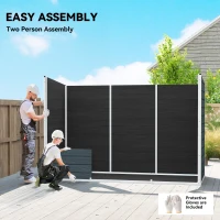 Outsunny Szopa Ogrodowa 3,2 m², Schowek z Płaskim Dachem, 303x123x197 cm z Oknem, Zamykana, Podwójne Drzwi, Wentylacja, Podłoga(m-7)