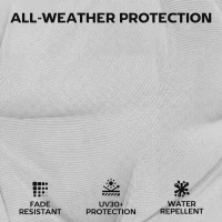 Outsunny Patio Chair Cushions Set of 4, Waterproof Non-Slip Lounge Chair Cushions, 112x53cm, Light Grey(m-5)