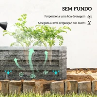 Outsunny Conjunto de 2 Floreiras Grandes para Exterior em Aço Galvanizado Hortas para Terraço Jardim 110x50x30 cm Cinzento(m-5)