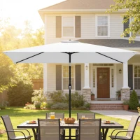 Outsunny Garden Parasol, Parasol Umbrella with Crank Handle, Tilt Function, Polyester Canopy, Cream White(m-8)