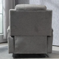 HOMCOM Microfibre Manual Reclining Armchair with 135° Recline Back and Footrest - Grey(m-12)