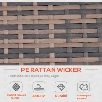 Outsunny Mobilier de Gradina 6 Piese din ratan Canapele fotolii Mese Cutie de depozitare(m-6)