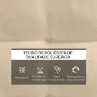 Outsunny Conjunto de 6 Almofadas para Cadeiras de Jantar 40x40 cm 6 peças Almofadas para Cadeiras de Jardim Acolchoadas com Fitas Cáqui(m-4)