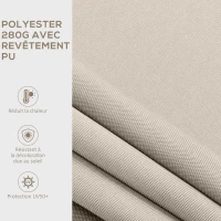 Outsunny Store banne manuel rétractable 200 x 250 cm store exterieur terrasse avec manivelle, imperméable et anti-UV, crème(m-4)