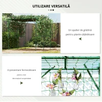 Outsunny Grilaj din oțel de introdus rezistent la rugină suport pentru plante cățărătoare spalier 223 x 223 x 223 cm arcadă pentru trandafiri Verde(m-4)