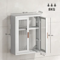 HOMCOM Armario de Baño de Pared Mueble de Baño Colgante Moderno con Estante Ajustable Puertas de Acrílico Blanco(m-3)