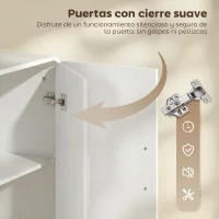 HOMCOM Aparador de Cocina con 4 Estantes 4 Puertas de Cierre Suave Mueble para TV de 72 Pulgadas 152x40x80 cm Blanco(m-7)