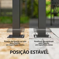 Outsunny Pérgola de Jardim 370x303x290 cm com Telhado Duplo Cortinas Laterais e Mosquiteiras Resistente à Água e Anti-UV Bege(m-8)