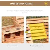 Outsunny Leagan Suspendat cu 3 Locuri din Lemn pentru Gradina sau Terasa(m-6)