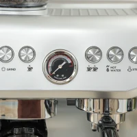 HOMCOM 15 Bar Coffee Machine with 15 Adjustable Grind Setting, Steamer and Complete Kit - Silver Colour(m-12)