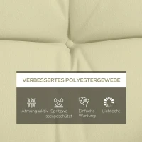 Outsunny 4er-Set Sitzkissen, 150x50 cm wasserabweisend Stuhlkissen mit Bindebänder, 10cm dick Cremeweiß(m-4)