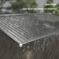 Outsunny Șopron unelte grădină, rezistent la intemperii, feronerie de ventilație, uși glisante, Oțel, Maro(m-5)