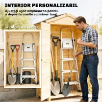 Outsunny Dulap Exterior: Căsuță de Grădină cu Ușă Ventilată și Kit Anti-Răsturnare.(m-6)