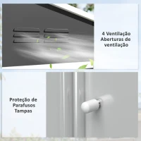 Outsunny Abrigo de Jardim Exterior 3,6 m² 236x171x191 cm com Portas Deslizantes e Aberturas de Ventilação Cinzento Escuro(m-6)