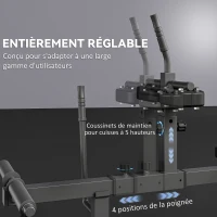 HOMCOM Presse à mollets - poste cuisses et mollets - banc de musculation réglable acier renforcé noir(m-5)