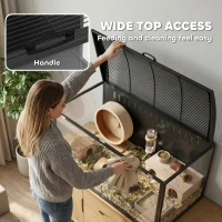 PawHut Hamster Cage Steel Chewproof with Openable Top, Deep Burrow for Dwarf Syrian Hamster, Gerbil, Rats, 105 x 51 x 53 cm(m-5)