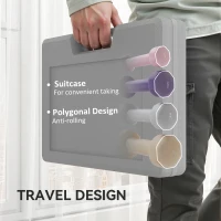 HOMCOM Zestaw hantli 4 pary 0,5kg-10kg z walizką, hantle żeliwne, hantle hexagonalne(m-6)