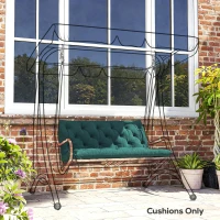 Outsunny 2 Seater Bench Pad, Garden Chair Cushion with Back and Ties for Indoor and Outdoor Use, 98 x 100 cm, Green(m-9)