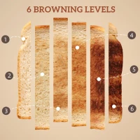 HOMCOM Zestaw Czajnik i Toster z Ekranem Dotykowym LED, 1,7 L, 2 komory na tosty, różne tryby i funkcje, Kremowy(m-6)