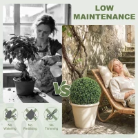 HOMCOM 52 cm Kunstmatige Eucalyptusballen in Set van 2, UV-bestendige Decoratieve Planten met 1086 Bladeren voor Binnen en Buiten(m-6)