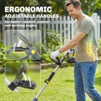 Outsunny Cordless Tiller, 18V Electric Garden Rotavator with 2 x 4000mAh Batteries, Charger, 20cm Tilling Width & 18cm Depth(m-8)