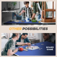 SPORTNOW Stół do tenisa stołowego, składany, z siatką, niebieski(m-7)