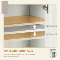HOMCOM Aparador para Sala de Estar com Portas Duplas Gaveta e Prateleira Ajustável para Cozinha Dormitório 60x30x87,4 cm Branco(m-5)
