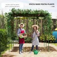 Outsunny Grilaj din oțel de introdus rezistent la rugină suport pentru plante cățărătoare spalier 223 x 223 x 223 cm arcadă pentru trandafiri Verde(m-7)