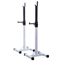 HOMCOM Stockage/support de musculation entrainement pour barre longue haltère charge max. 150 Kg(m-1)