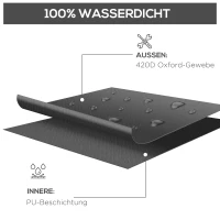 Outsunny Schutzhülle für Gartenmöbel L-förmige Wasserdicht Abdeckung für Ecksofa, Anti-UV 250 x 250 x 79 cm Schwarz(m-5)