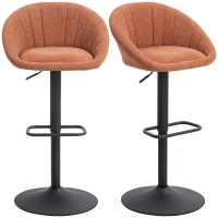 HOMCOM Set of Two Relaxed Tub Bar Stools - Orange(m-10)